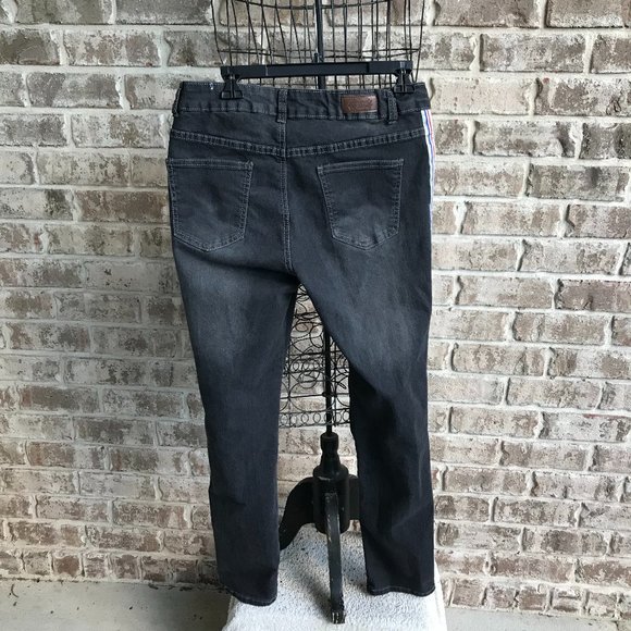 Denim & Rivets Girls Black Jeans Stripes on sides - Picture 8 of 16